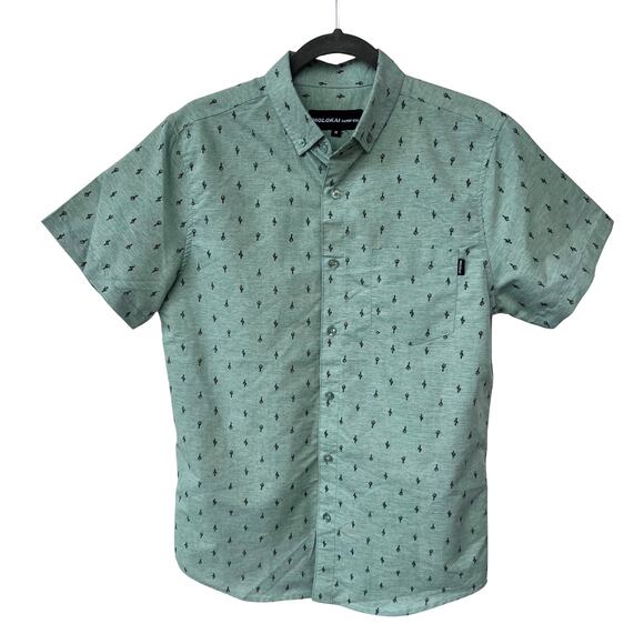 Molokai Surf Co. Other - Molokai Surf Co Green Button Down Shirt Men’s Medium Short Sleeve Cactus Print